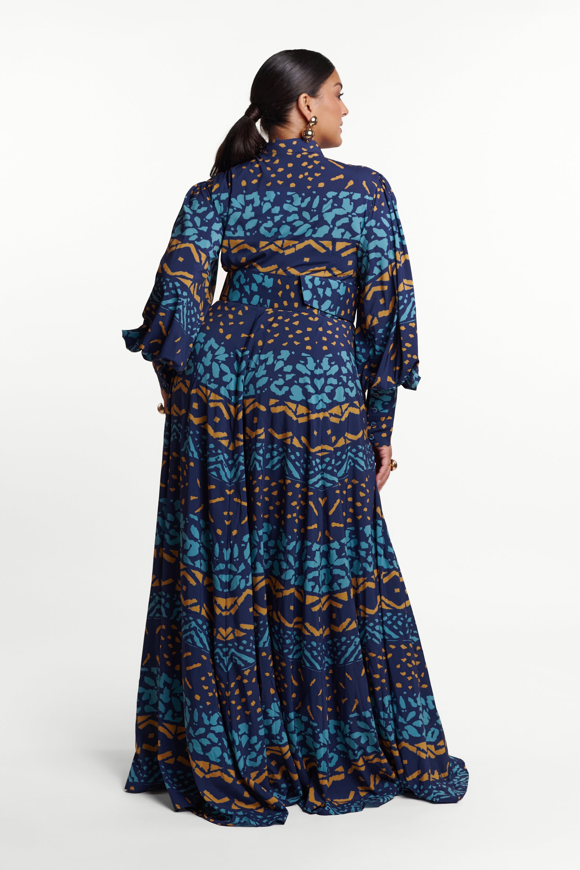 ANU BLUE MAXI SHIRT DRESS