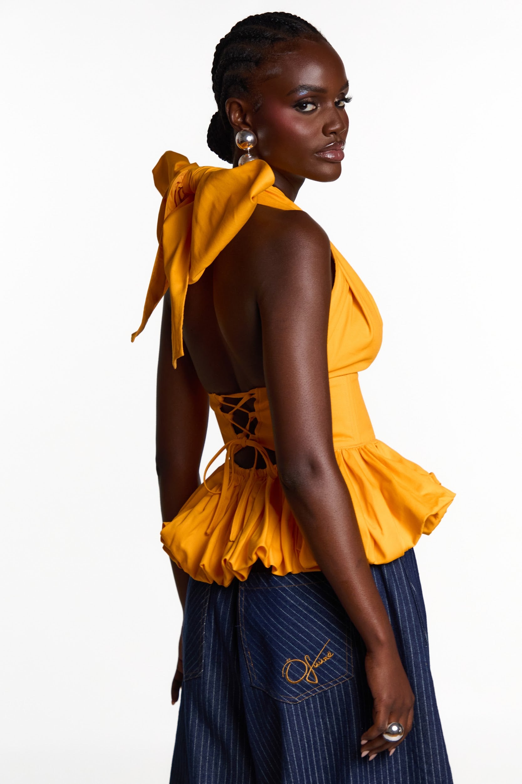 GRACE Peplum Top in AMBER