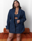 Denim Pinstripe NYLA Blazer Dress