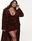 LEILA Mini Sequin Dress in BRONZITE