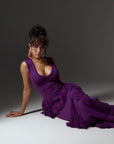 UYAI Sequin Fringe Maxi Dress in PURPLE