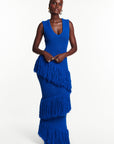 UYAI Sequin Fringe Maxi Dress in BLUE