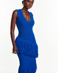 UYAI Sequin Fringe Maxi Dress in BLUE