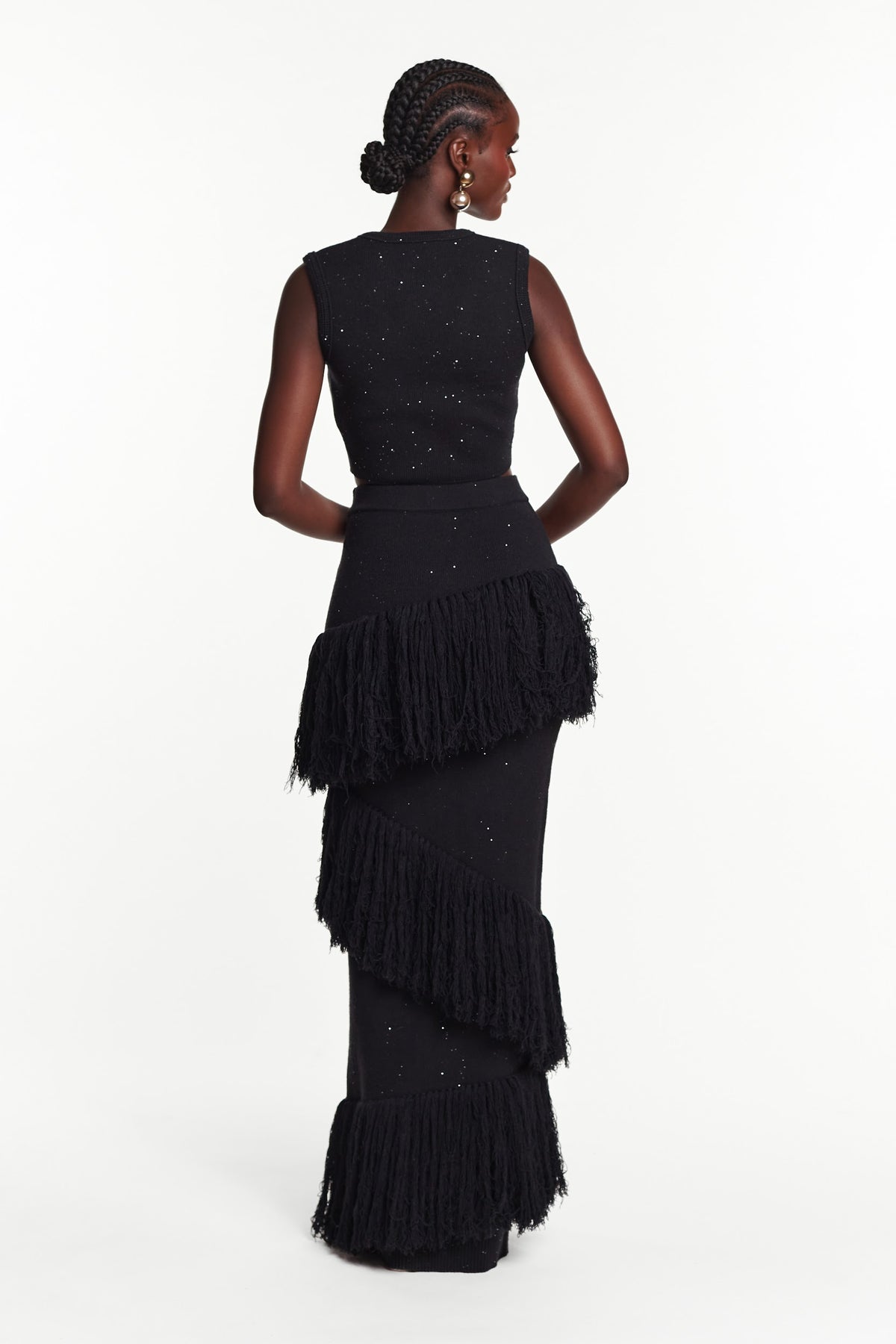 MMA Sequin Fringe Set in BLACK