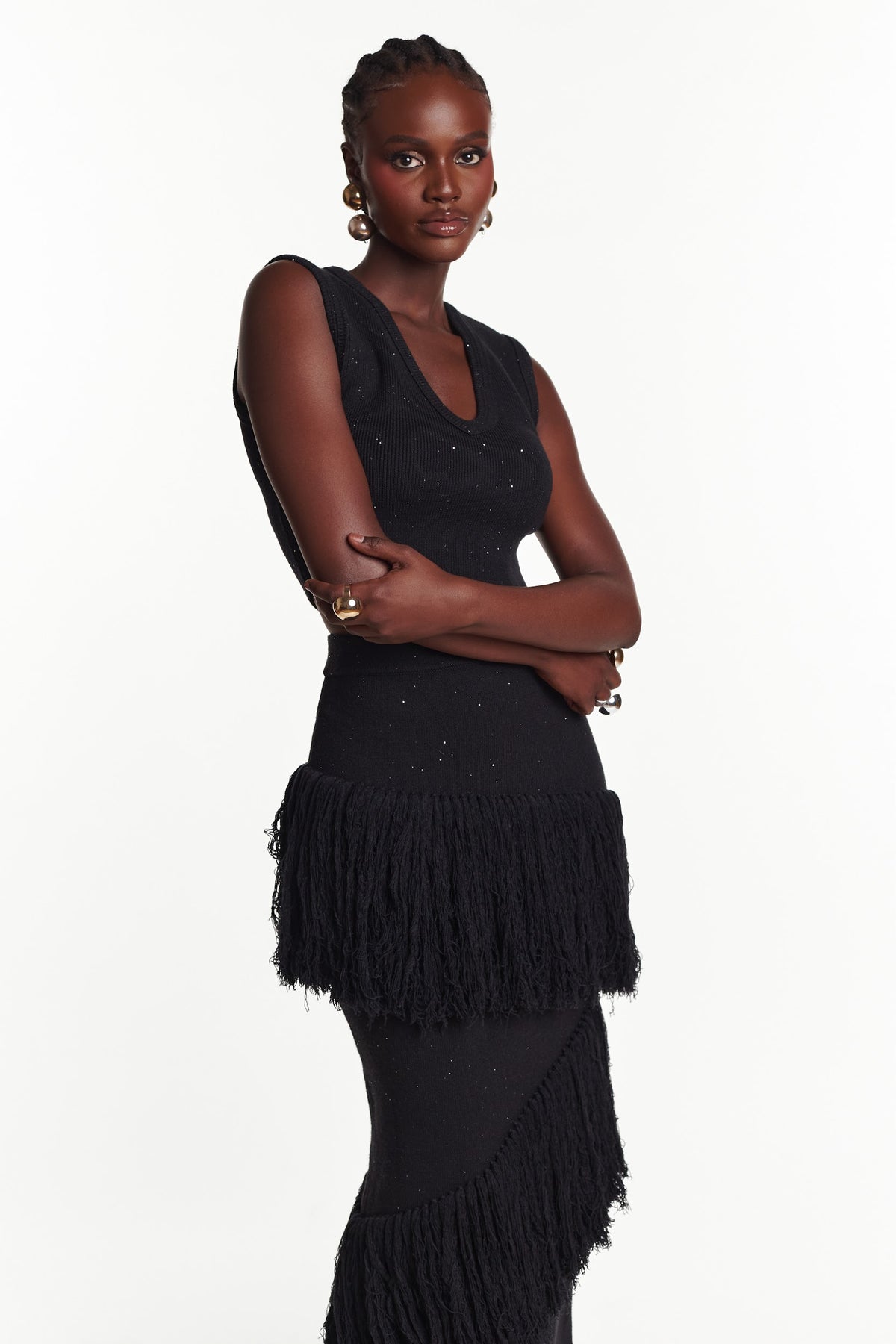 MMA Sequin Fringe Set in BLACK