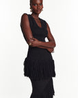 MMA Sequin Fringe Set in BLACK