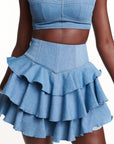 Light Denim DILARA Mini Skort