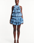 Light Denim FARA Ruffle top