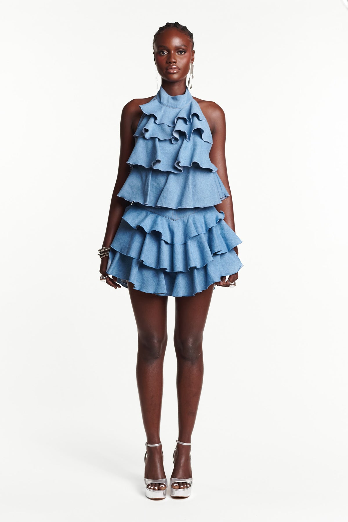 Light Denim DILARA Mini Skort