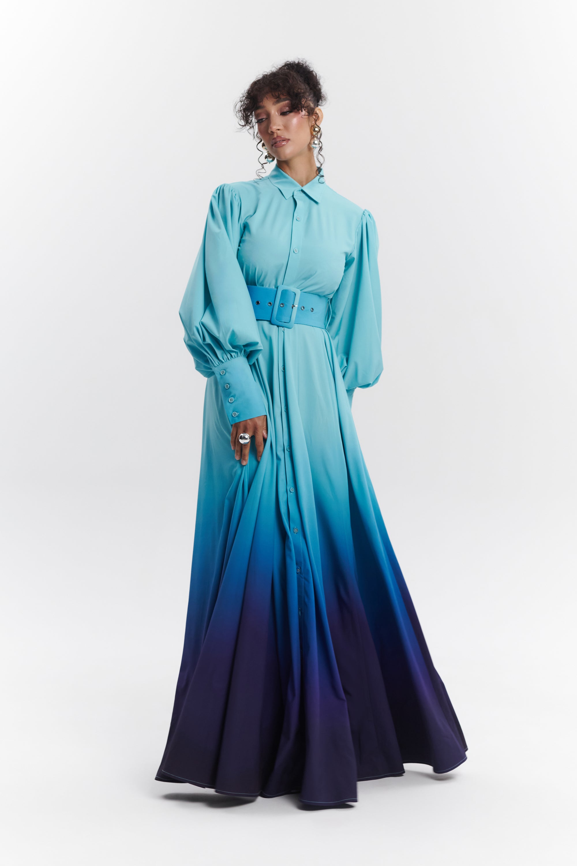 long sleeve maxi shirt dress ALMAIS Sofie Long-Sleeve Maxi Shirt Dress
