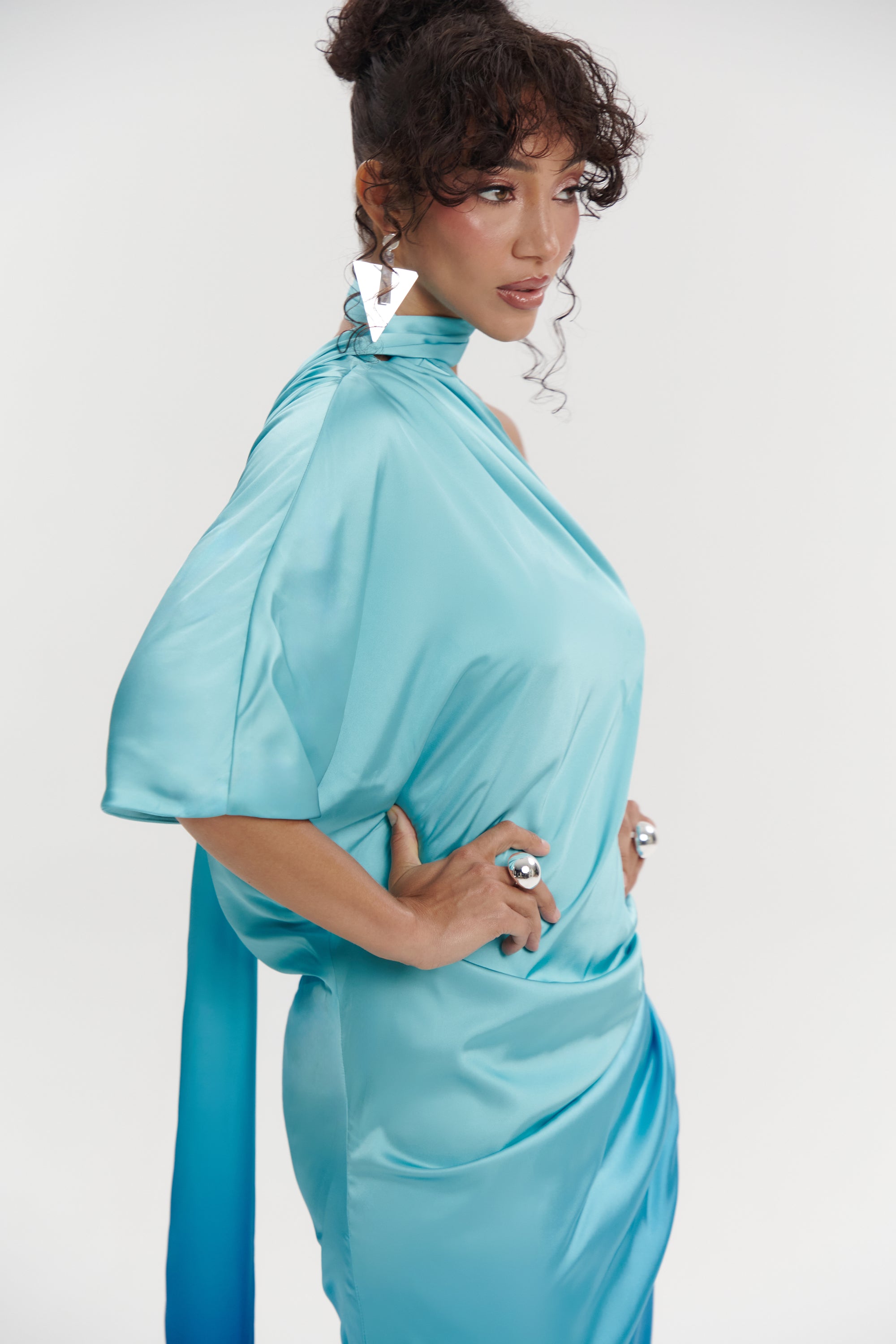 drape dress Draped Long Dress