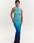 IRIS RUCHED HALTER MAXI DRESS