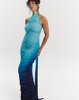 IRIS RUCHED HALTER MAXI DRESS