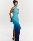 IRIS RUCHED HALTER MAXI DRESS