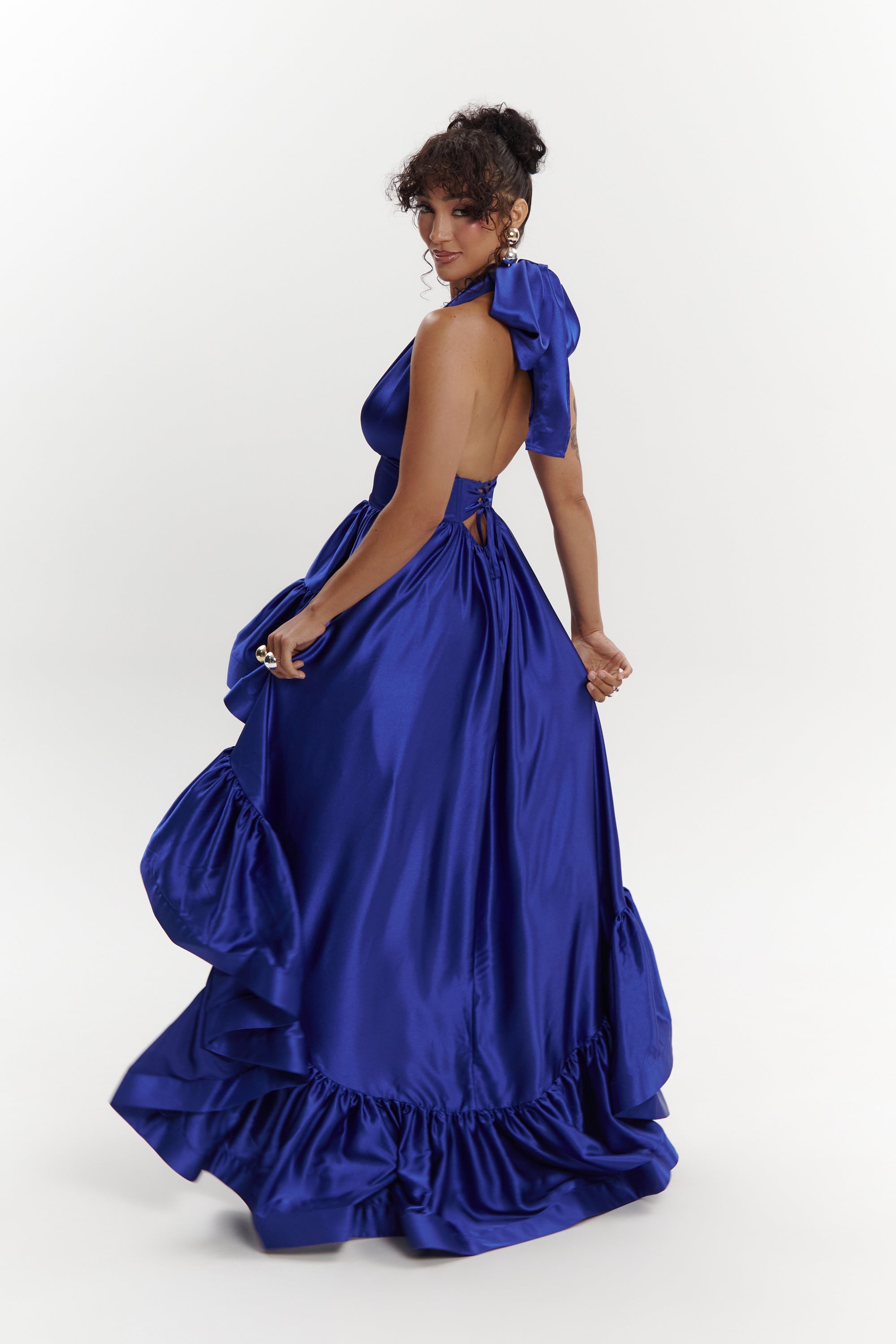 AMA Hi-low Dress in COBALT