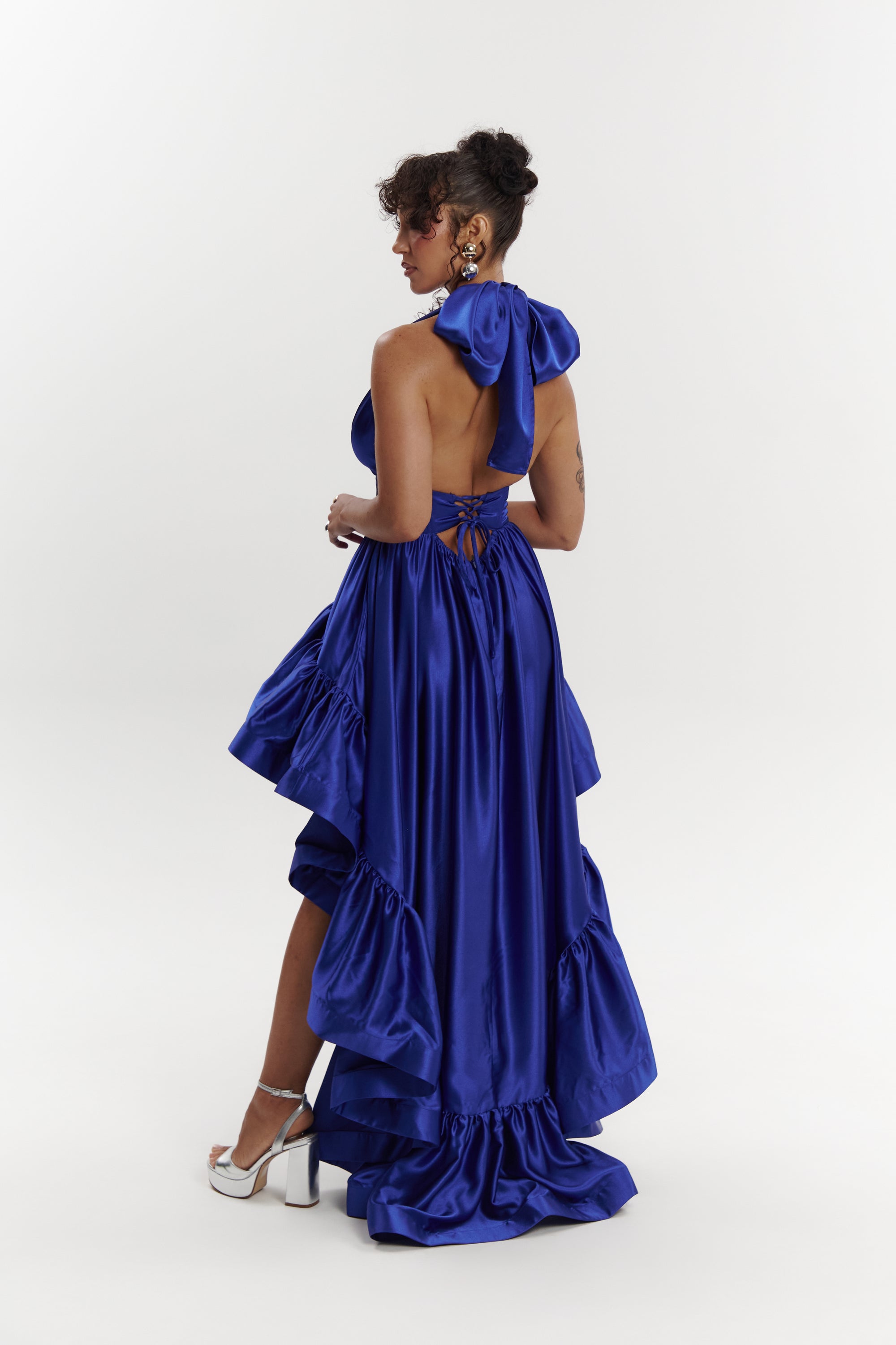cobalt blue ruffle dress Buy Love & Roses Cobalt Blue Pleated Ruffle Midi Dress from Next USA