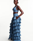 Light Denim DARIA Ruffle Pants
