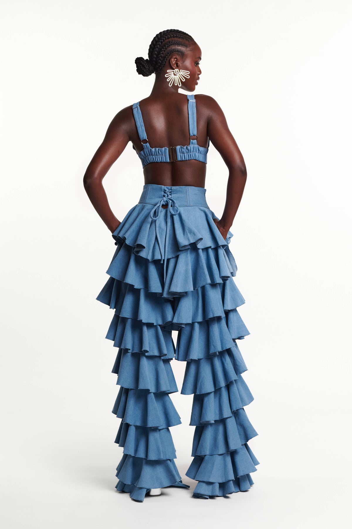 Light Denim DARIA Ruffle Pants