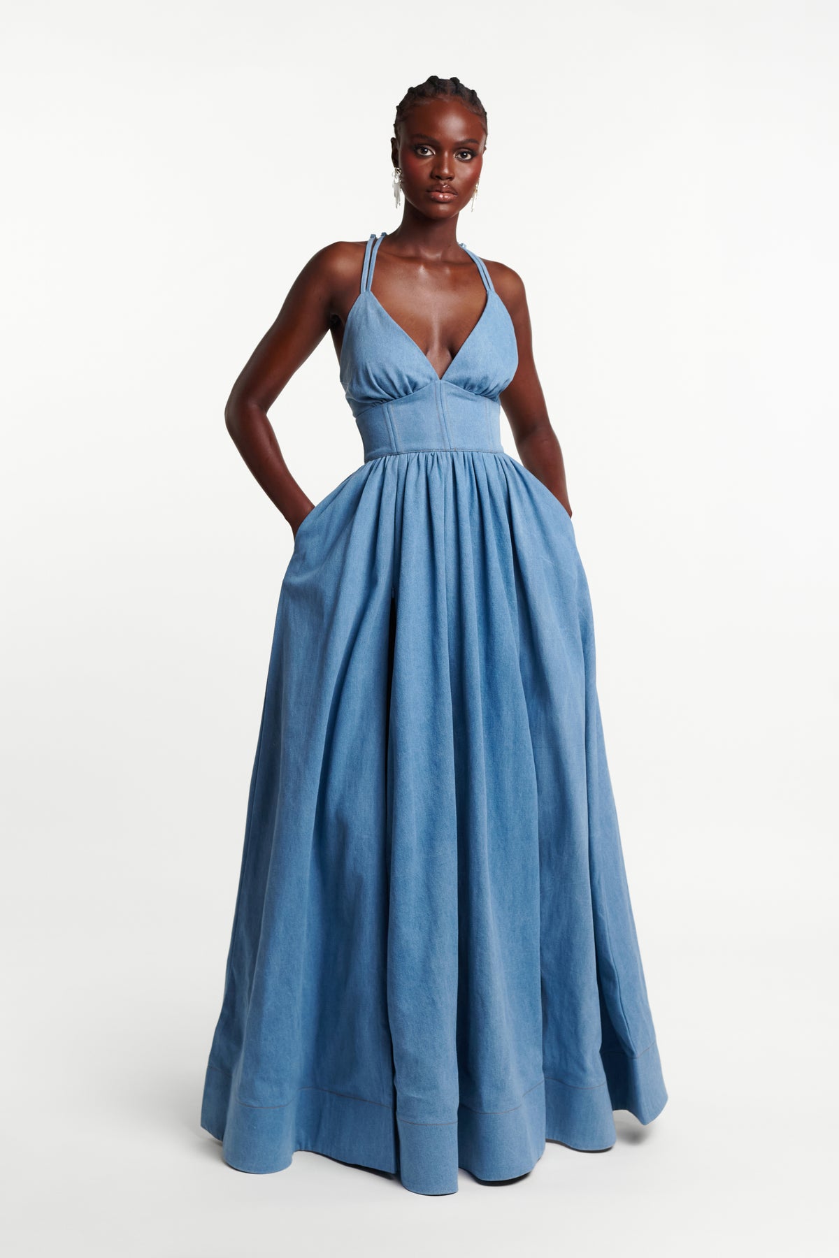 Light Denim ADELE Maxi Dress