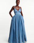 Light Denim ADELE Maxi Dress