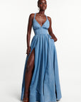 Light Denim ADELE Maxi Dress