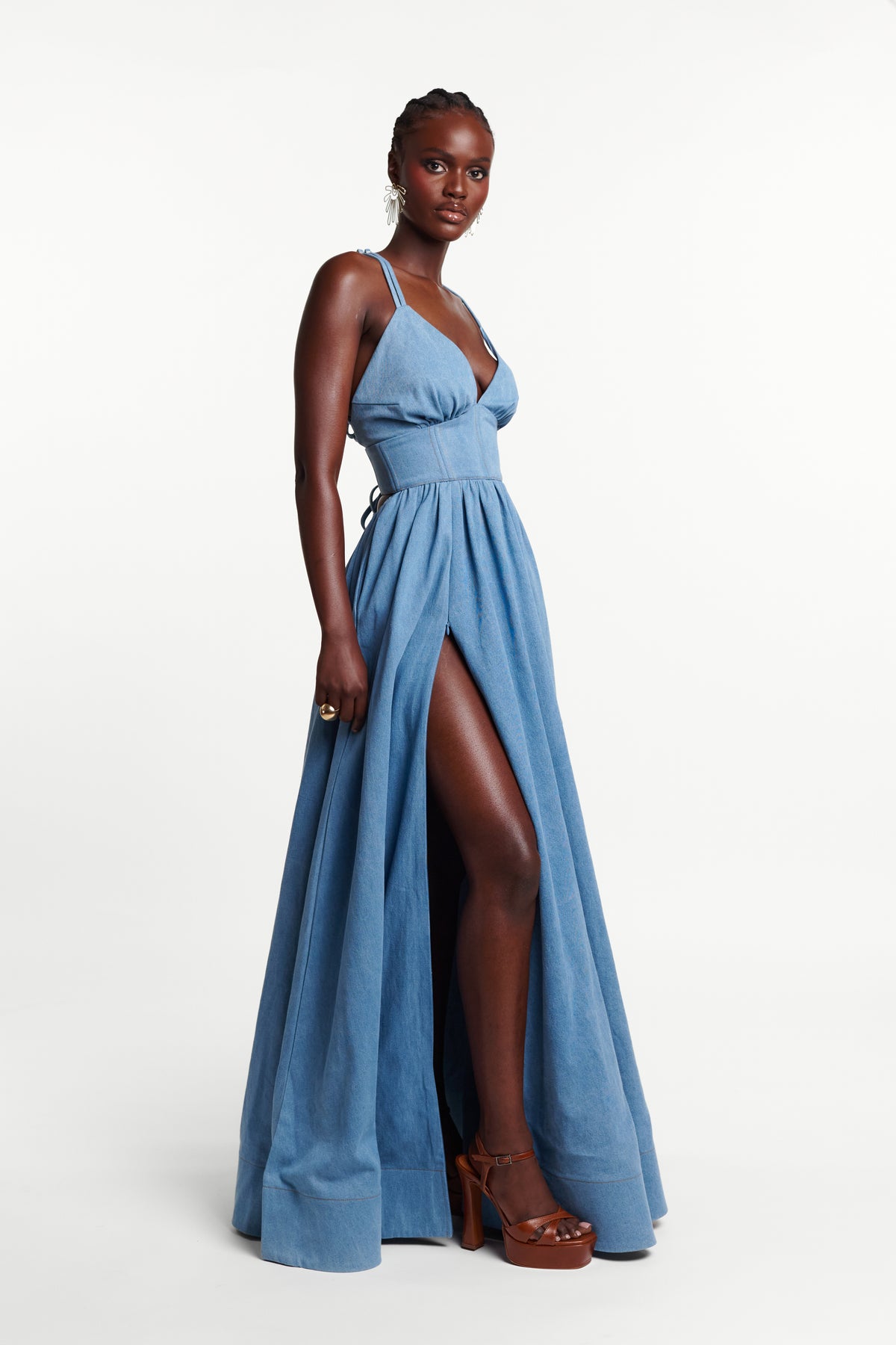 Light Denim ADELE Maxi Dress