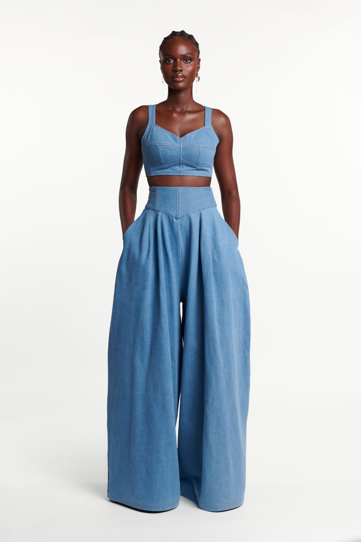 Light Denim SERENA Crop Top