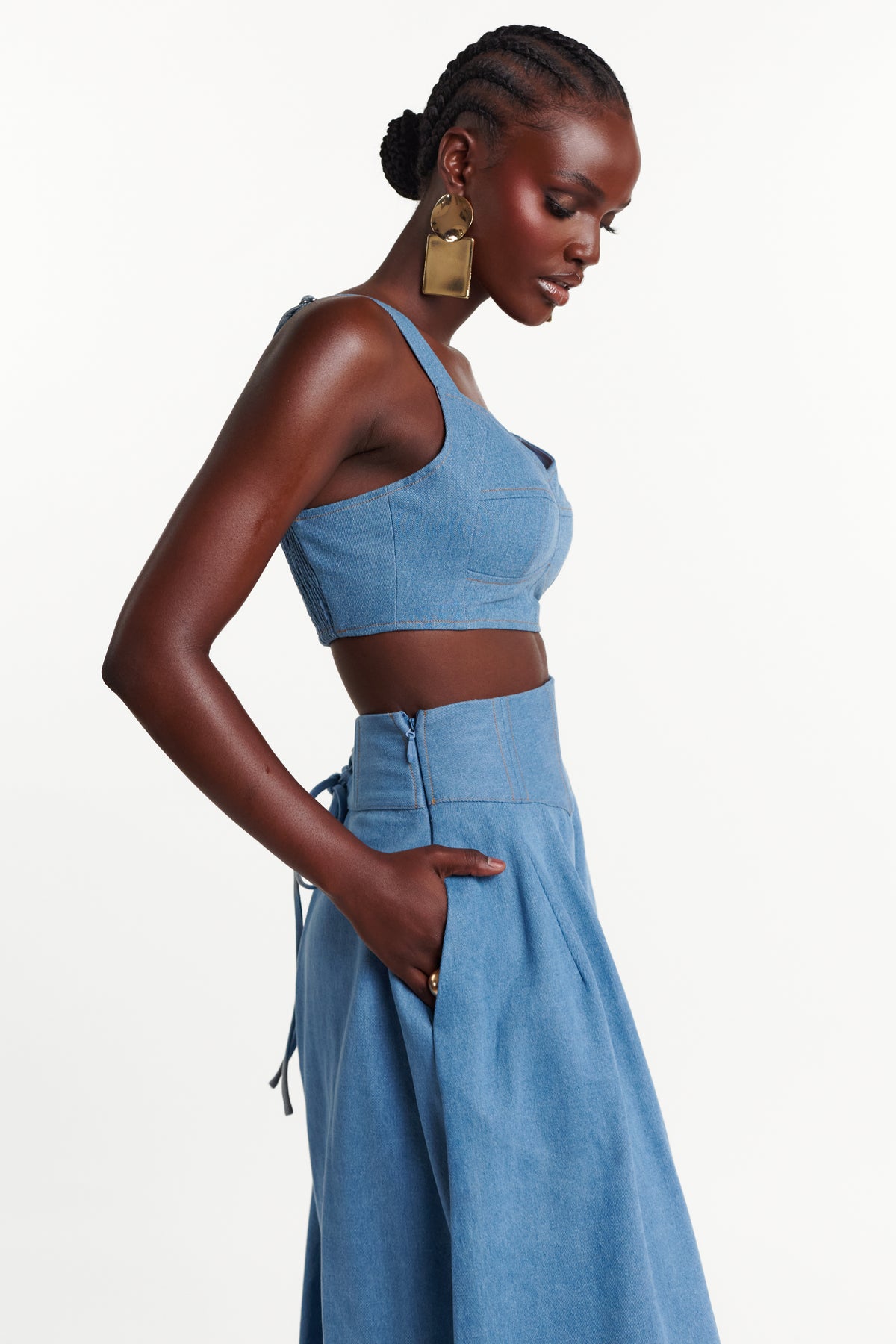 Light Denim KIARA Wide Leg Pants