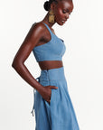 Light Denim KIARA Wide Leg Pants