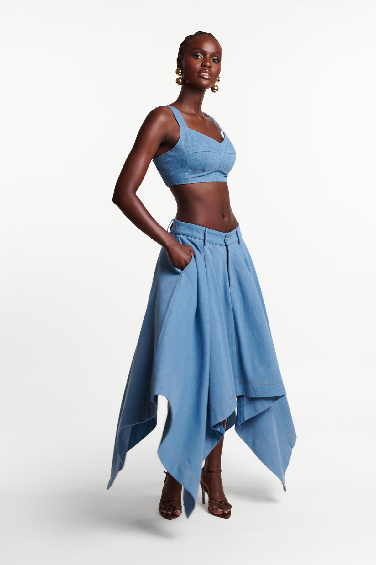 Light Denim SABINA Handkerchief Skirt