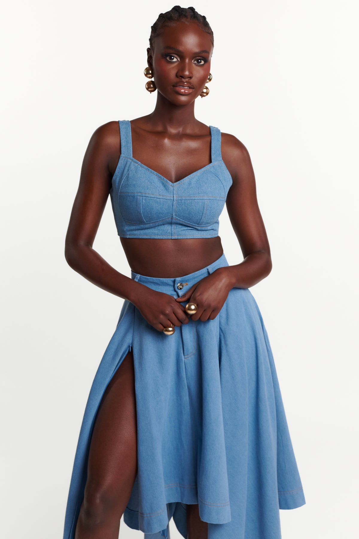 Light Denim SERENA Crop Top
