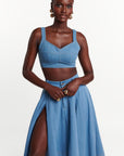 Light Denim SERENA Crop Top