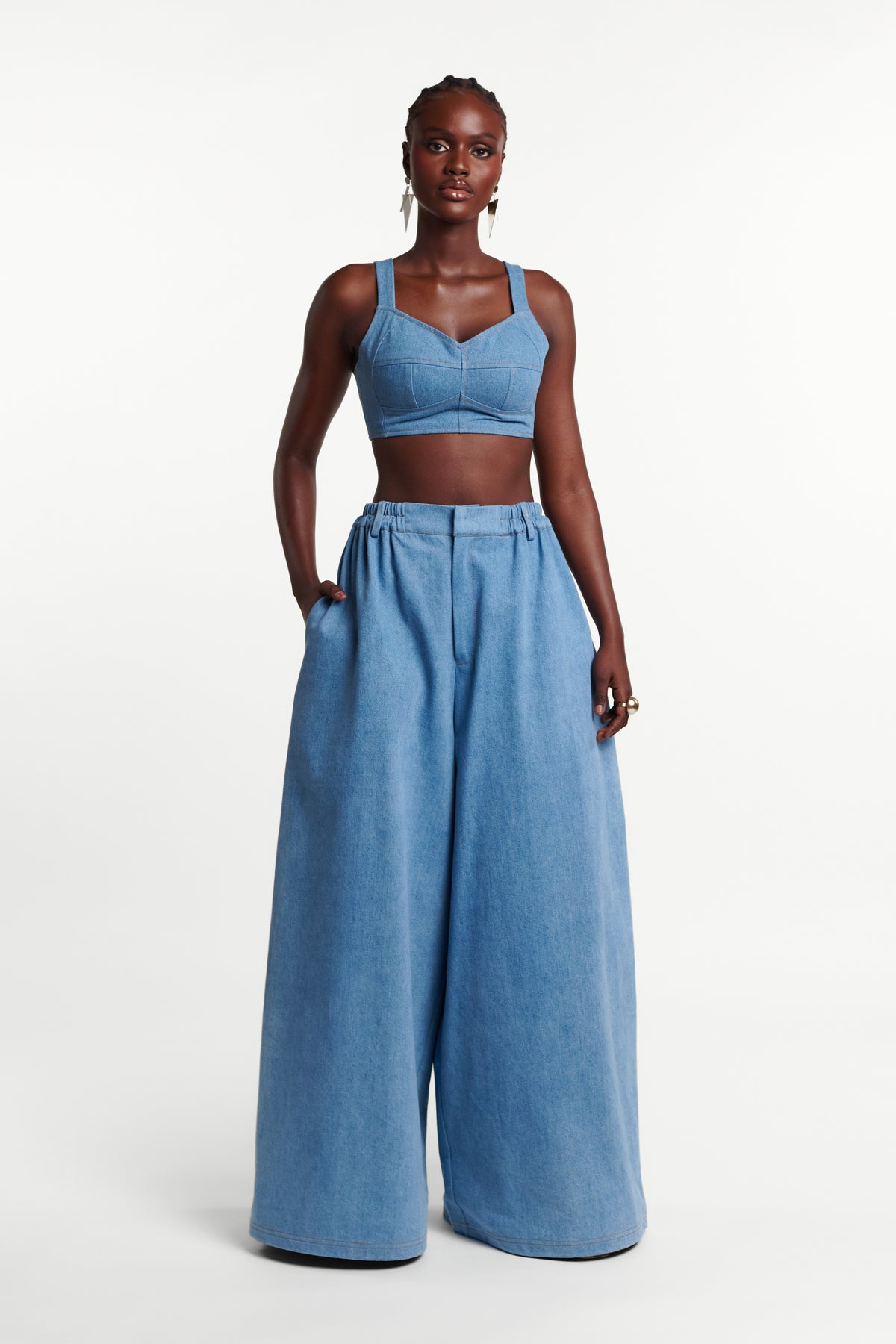 Light Denim SERENA Crop Top