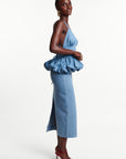 Light Denim ONA Midi Skirt