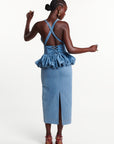 Light Denim ONA Midi Skirt