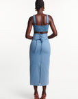 Light Denim ONA Midi Skirt