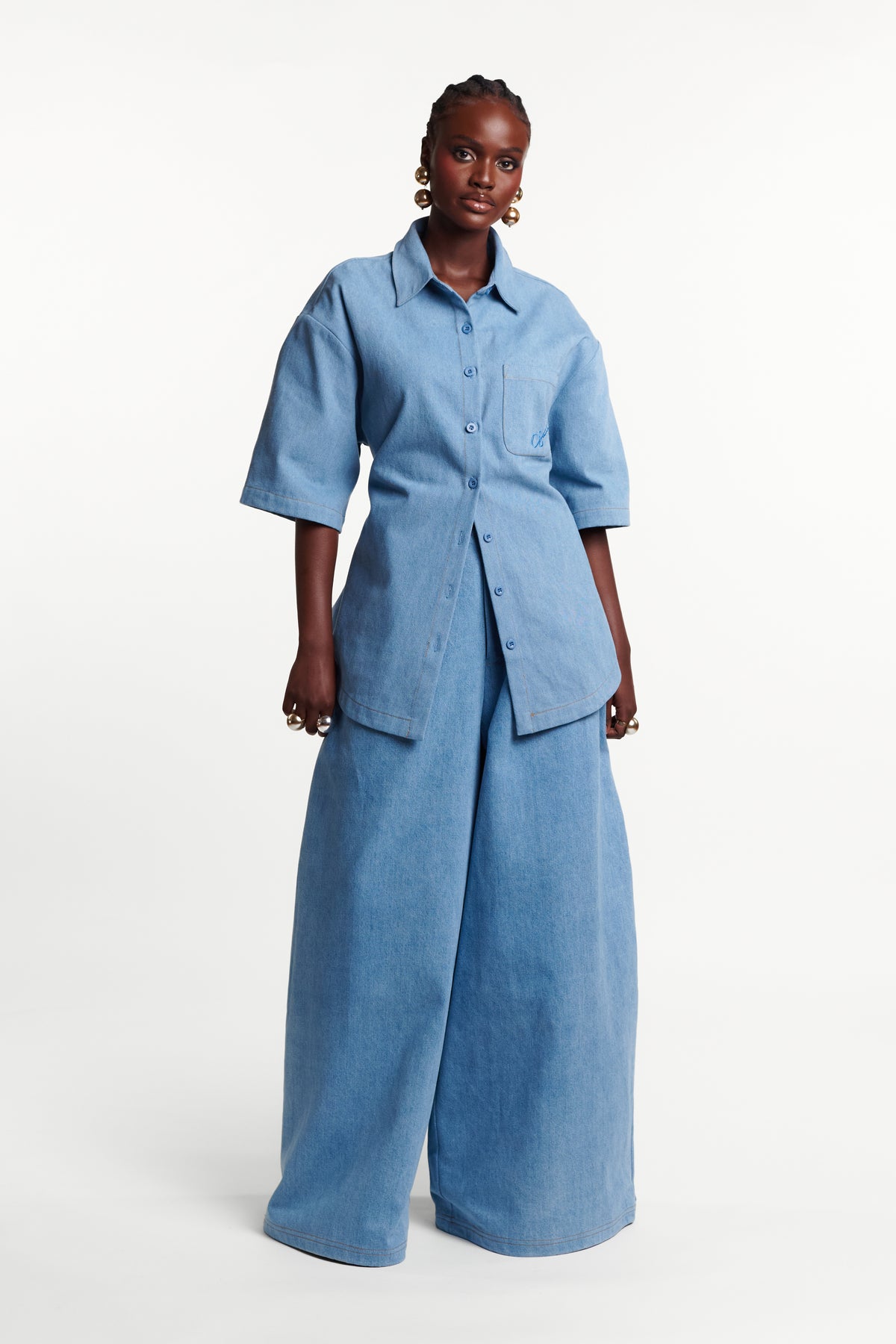 Light Denim SARA Button Up Shirt