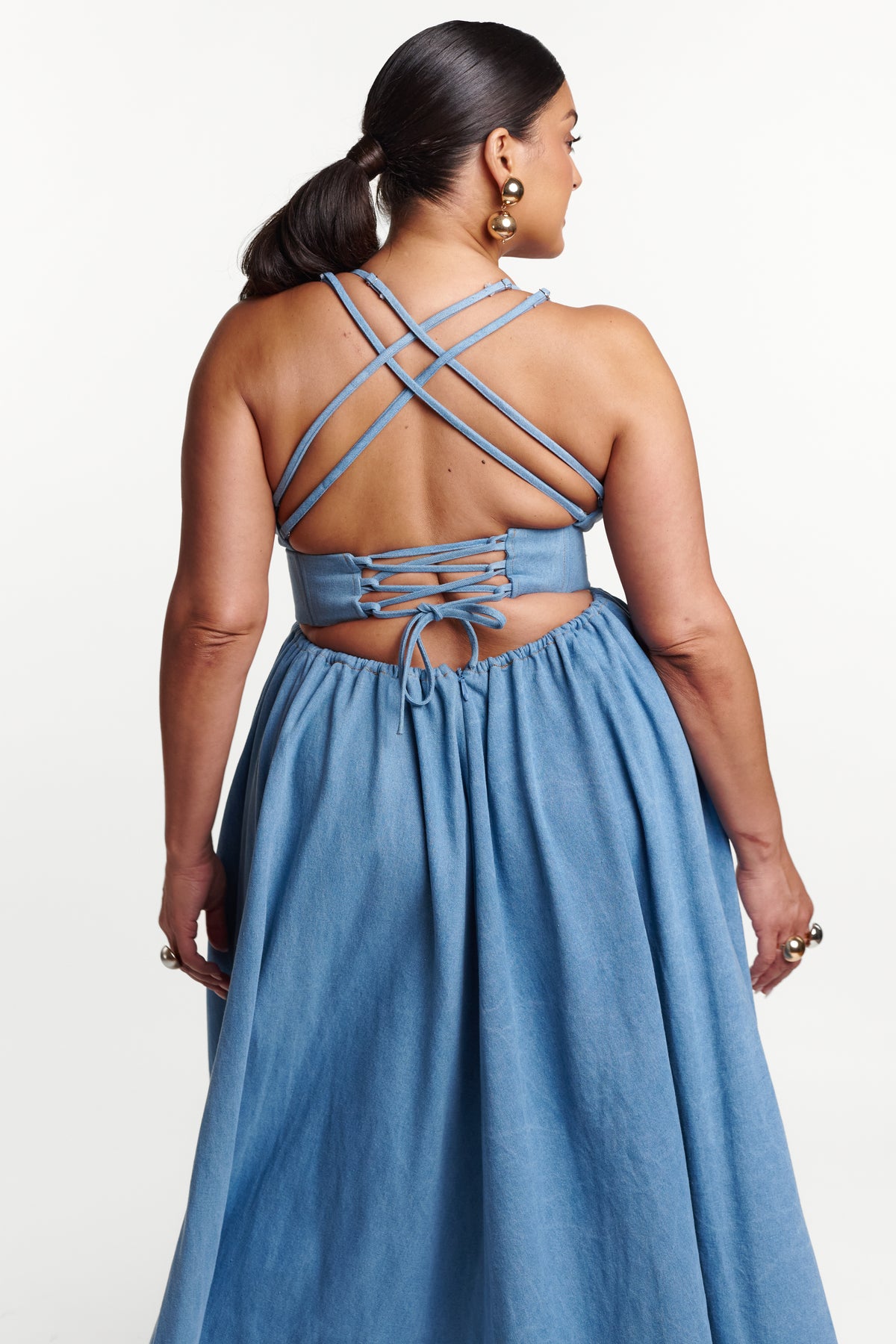 Light Denim ADELE Maxi Dress