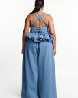 Light Denim ADELE Peplum Top