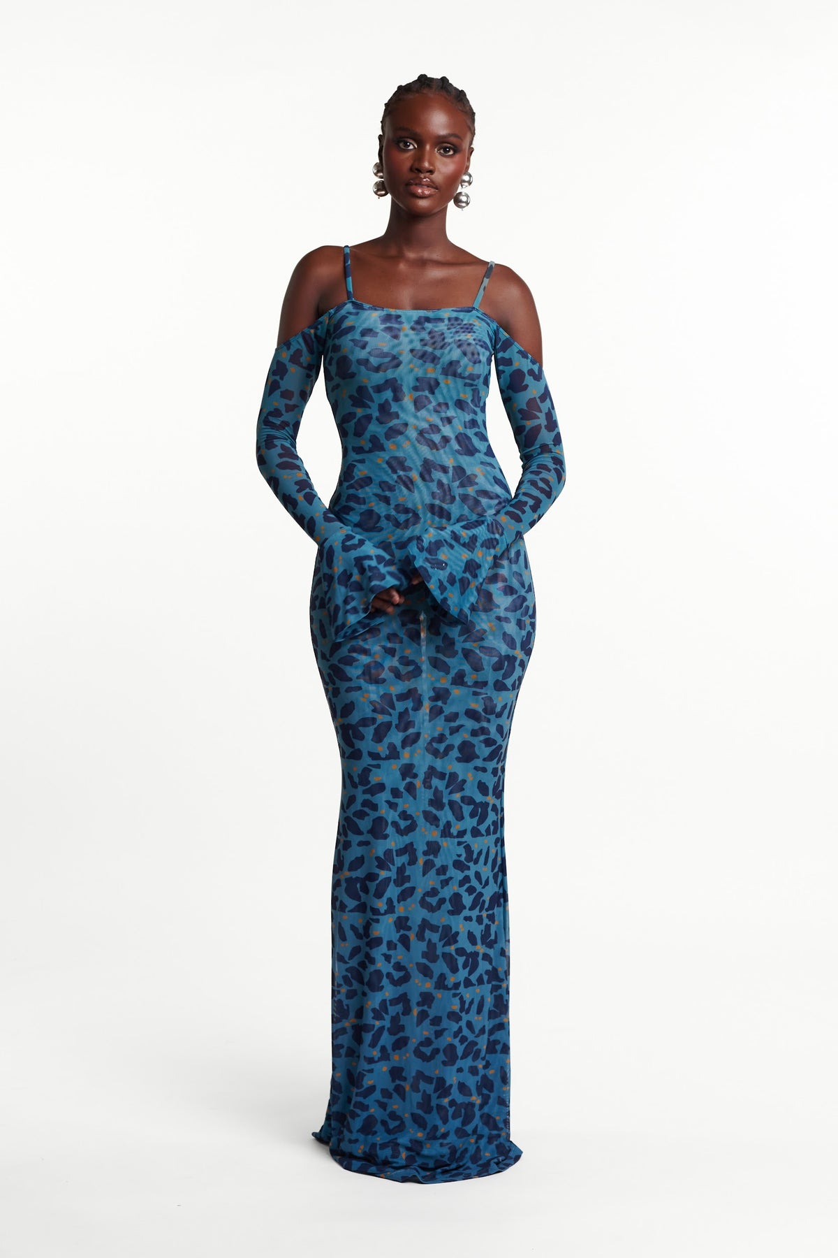 AZI BLUE Off shoulder Maxi Dress