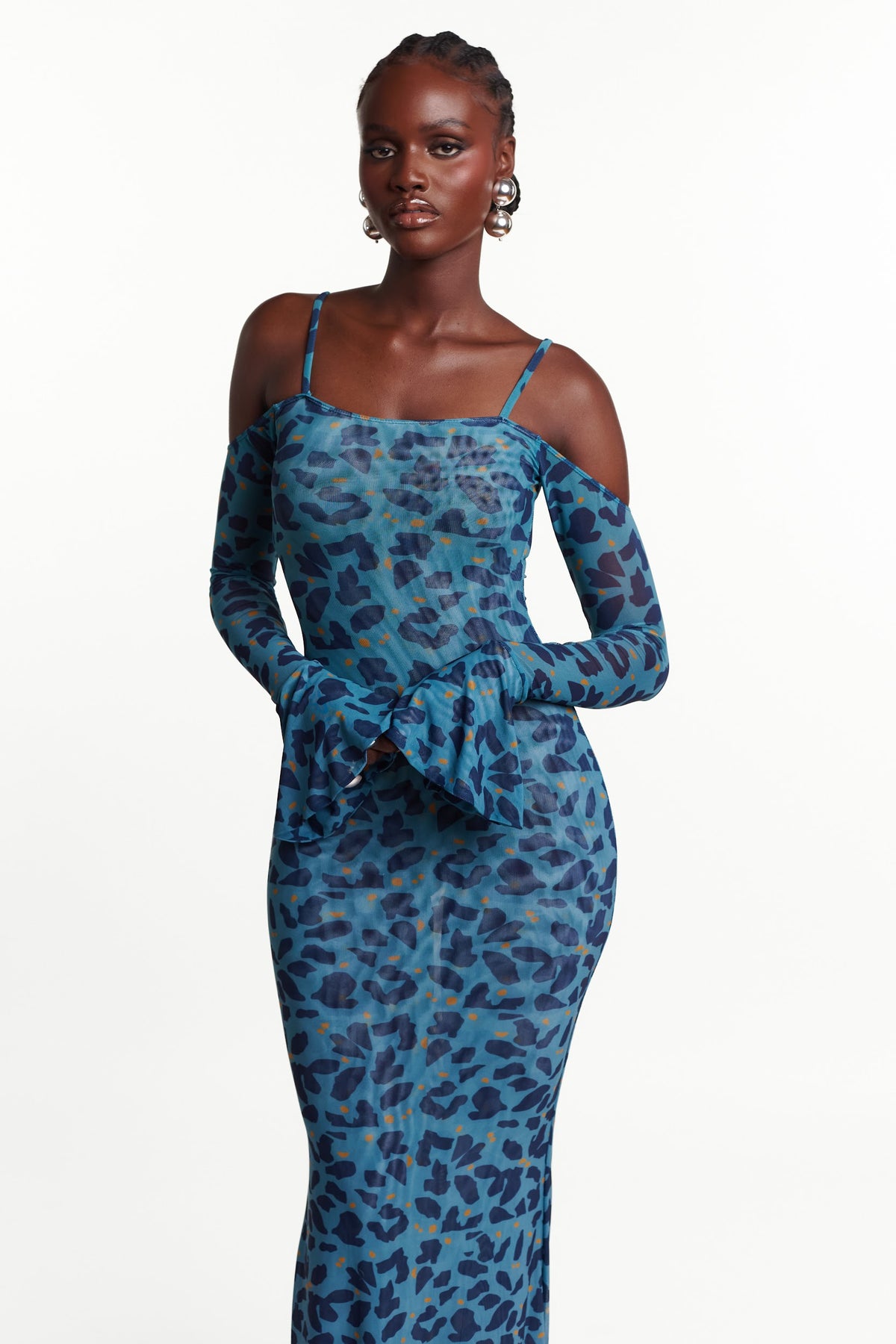 AZI BLUE Off shoulder Maxi Dress