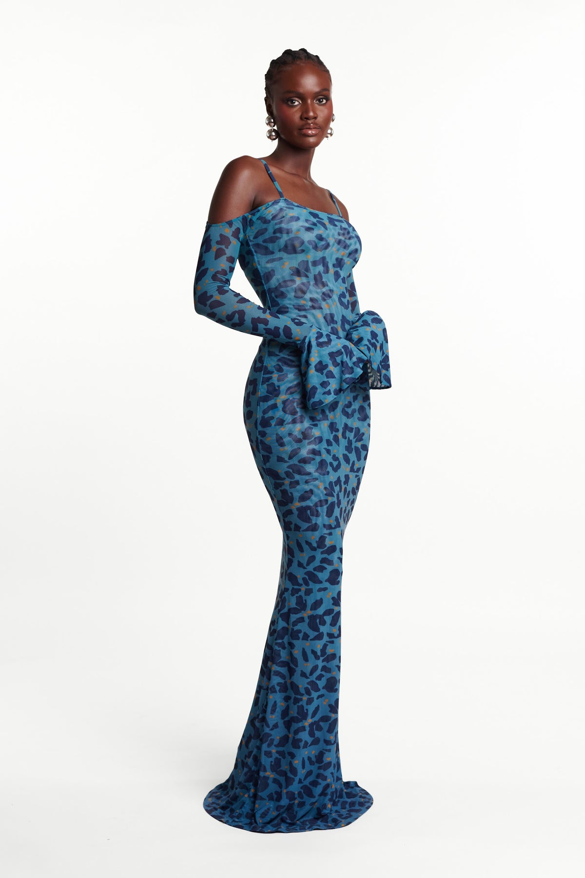 AZI BLUE Off shoulder Maxi Dress