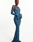 AZI BLUE Off shoulder Maxi Dress