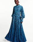 AZI BLUE MAXI SHIRT DRESS