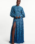 AZI BLUE MAXI SHIRT DRESS