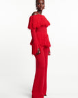 IGHO Sequin Fringe Pant Set in RED