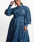 AZI BLUE MAXI SHIRT DRESS
