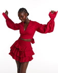 DANA Wrap Top in Red