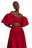 SKYE Puffy Sleeve Crop Top in RED