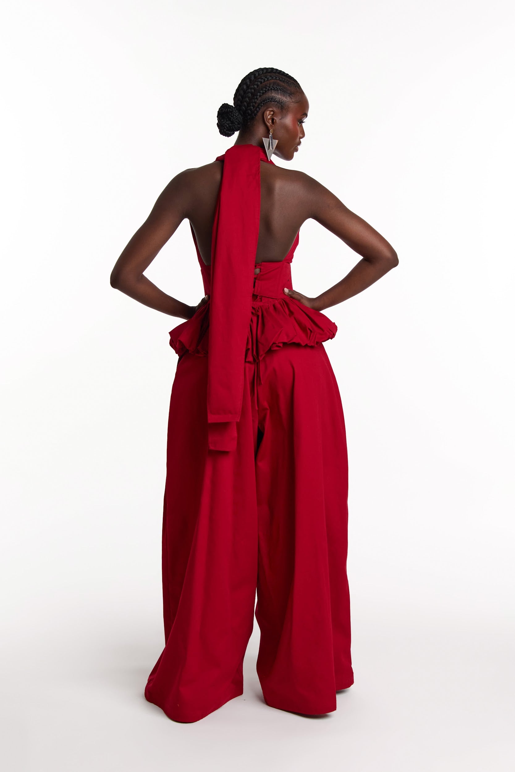 GRACE Peplum Top in RED
